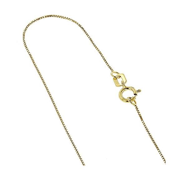 10K YELLOW Gold SOLID BOX CHAIN Necklace 0.5mm wide 22 inches long 1