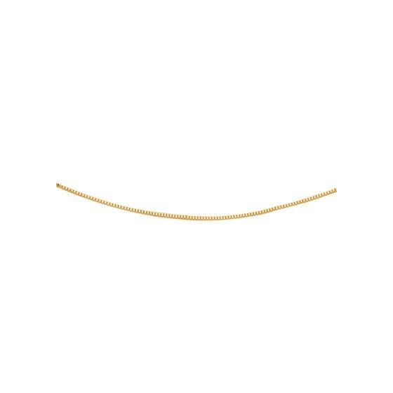 14K Yellow Gold 0.6mm wide Shiny Classic Box Chain with Spring Ring Clasp 1