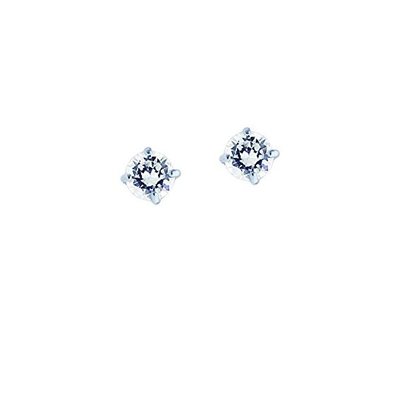 14K White Gold Ladies Stud Earrings WCZ104