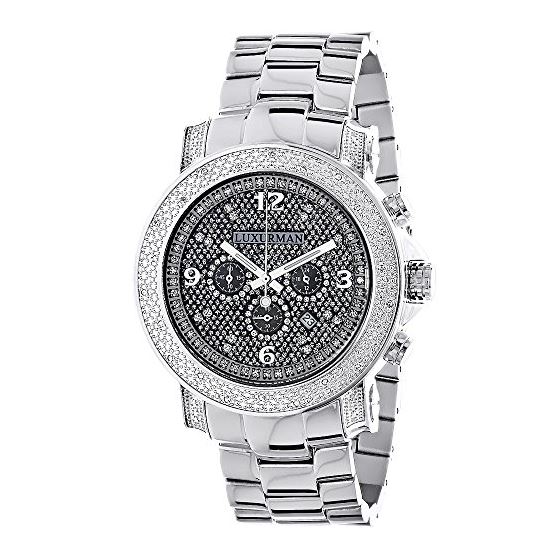 Oversized Diamond Watches: Luxurman Mens Escalade Real Diamond Watch 0.75ct 1