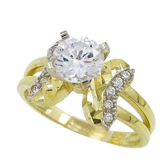 10K Yellow Gold womens wedding band engagement ring ASVJ56 1