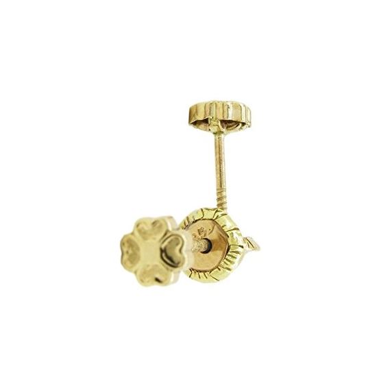 14K Yellow gold Fancy flower stud earrings for Children/Kids web179 1