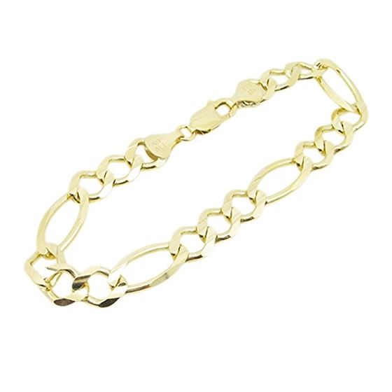 Mens 10k Yellow Gold figaro cuban mariner link bracelet AGMBRP29 8.5 inches long and 10mm wide 1