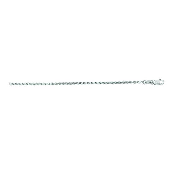 10K 22 inch long White Gold 1.50mm wide Diamond Cut Gourmette Chain with Lobster Clasp FJ-040WGR-22