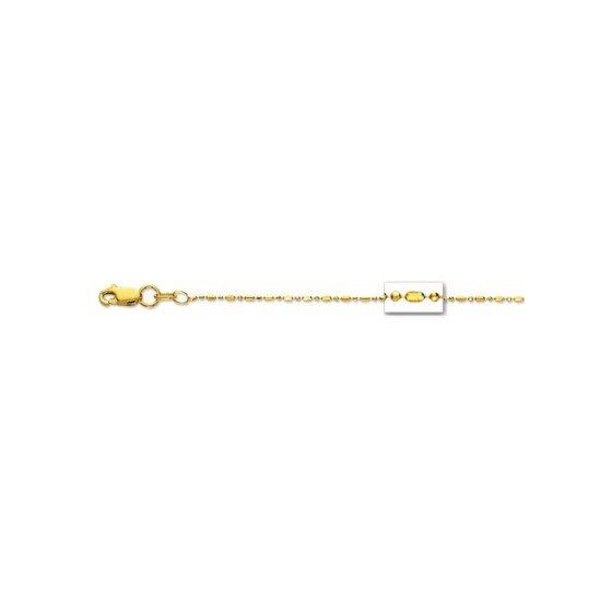 14K Yellow Gold 1.0mm wide Diamond Cut Bead Chain with Lobster Clasp 1