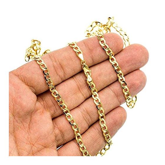 10K YELLOW Gold HOLLOW ITALY CUBAN Chain - 24 Inches Long 4.3MM Wide 3