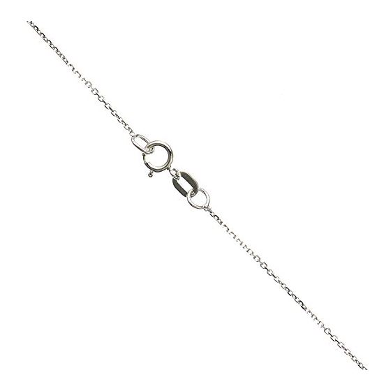 14K WHITE Gold SOLID CABLE Chain - 16 Inches Long 0.8MM Wide 1