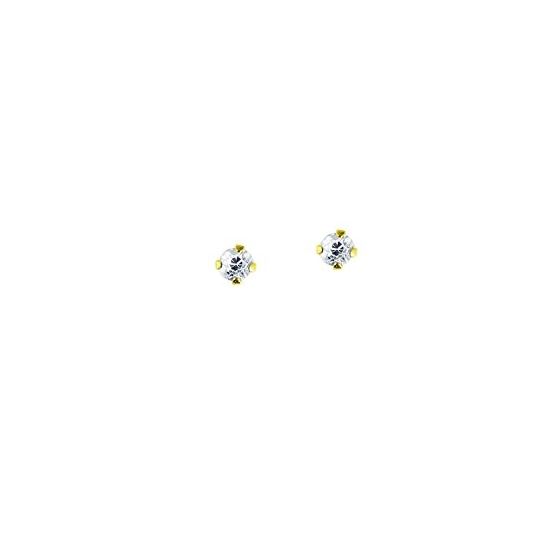 14K Yellow Gold Ladies Stud Earrings CZ111