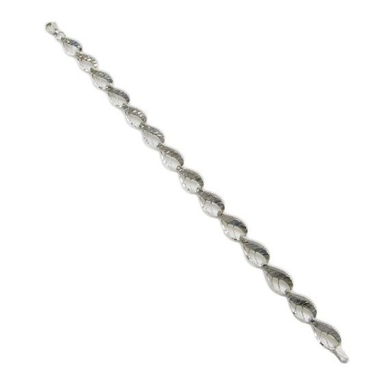 Women silver fancy link bracelet SB3 7.25 inches long and 9mm wide 1