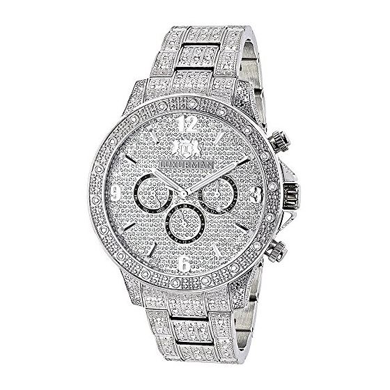 Fully Iced Out Real Diamond Mens Watch Swiss Quart
