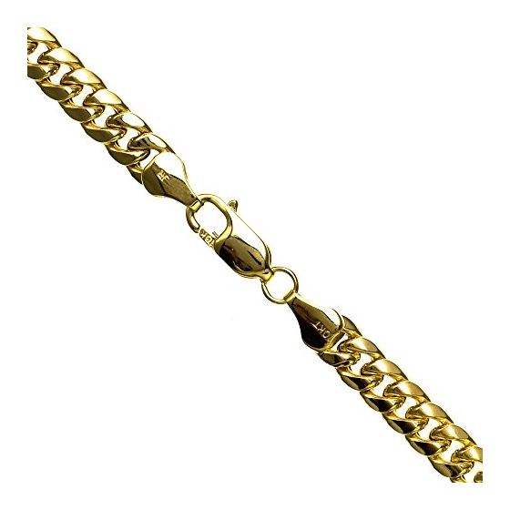 10K YELLOW Gold HOLLOW ITALY CUBAN Chain - 24 Inches Long 6MM Wide 1