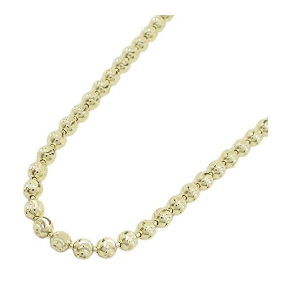"14K Yellow gold moon cut bead link chain 24"" Long 3MM Wide MLC33 1"