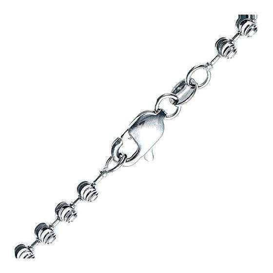 "14K WHITE Gold MOON CUT SOLID CHAIN - 30"" Long 3.00MM Wide 1"