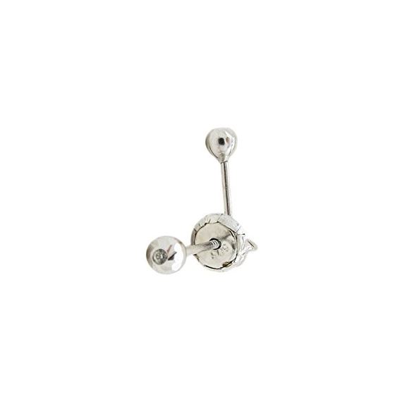 14K White gold Round cz stud earrings for Children/Kids web126 1