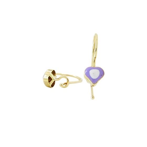 14K Yellow gold Simple heart hoop earrings for Children/Kids web60 1
