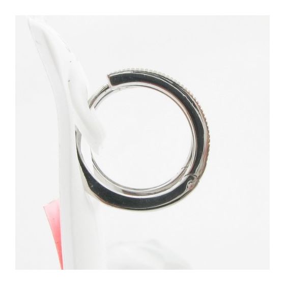 Womens .925 sterling silver White hoop earring 2mm thick and 4mm wide 3