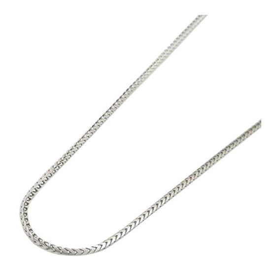 "14K White gold smooth cut franco link chain 16"" Long 1MM Wide MLC24 1"