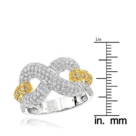 Cocktail Unique White Yellow 1.5 Ctw Diamonds In-3