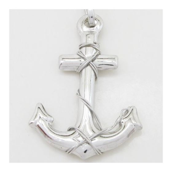 Fancy anchor silver pendant SB55 43mm tall and 26mm wide 3