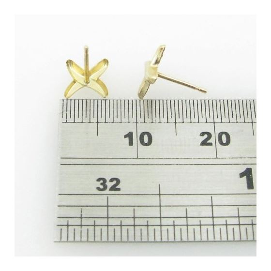 be11 fancy earrings 14K yellow gold italian ball stud huggie hoop 3