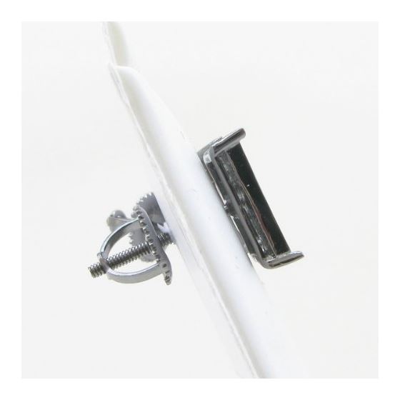 Mens .925 sterling silver Black and white 7 row square earring MLCZ20 2mm thick and 10mm wide Size 3