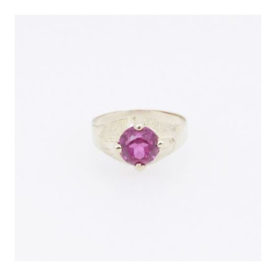 10k Yellow Gold Syntetic red gemstone ring ajjr30 Size: 2.25 3