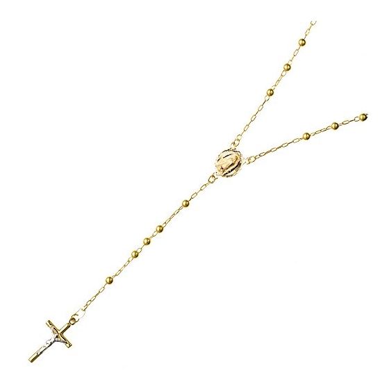 14K YELLOW Gold HOLLOW ROSARY Chain - 28 Inches Long 3.04MM Wide 1