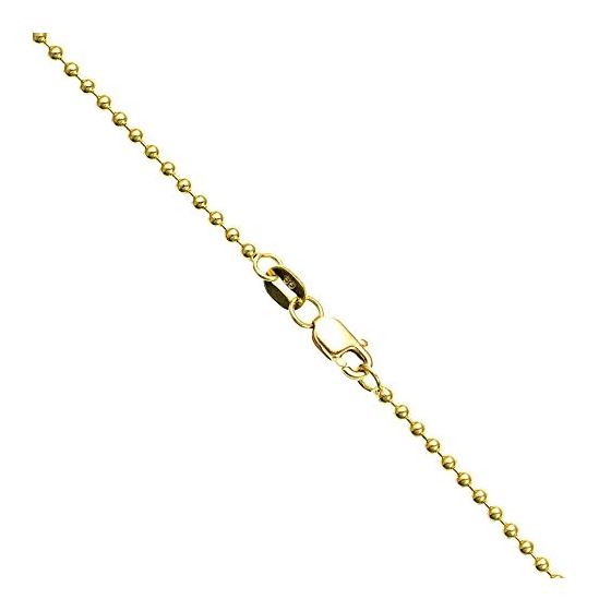 14K YELLOW Gold SOLID BALL Chain - 22 Inches Long 2MM Wide 1