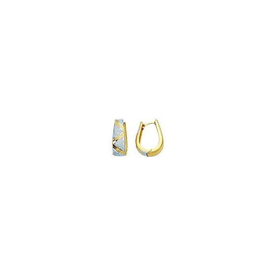 14K Yellow White Gold Ladies Huggie Earrings SN318