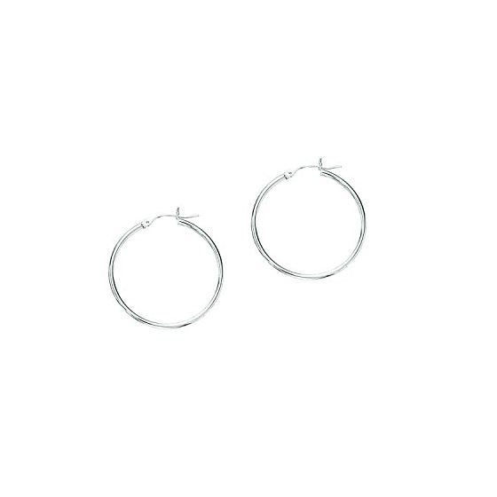 10K White Gold Ladies Hoop Earrings 209WLT