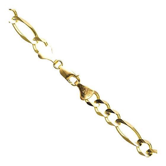 14K YELLOW Gold SOLID FIGARO Chain - 24 Inches Long 7.9MM Wide 1