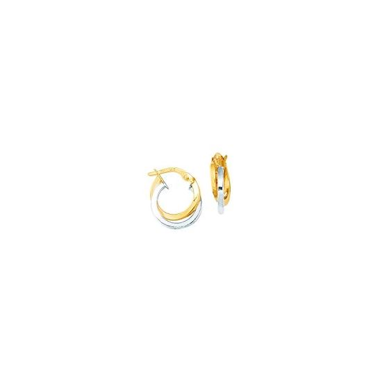 14K Yellow White Gold Ladies Hoop Earrings ER861