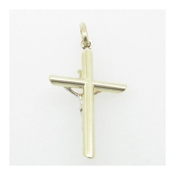 Mens 10K Solid Yellow Gold white jesus cross Length - 1.26 inches Width - 16mm 3