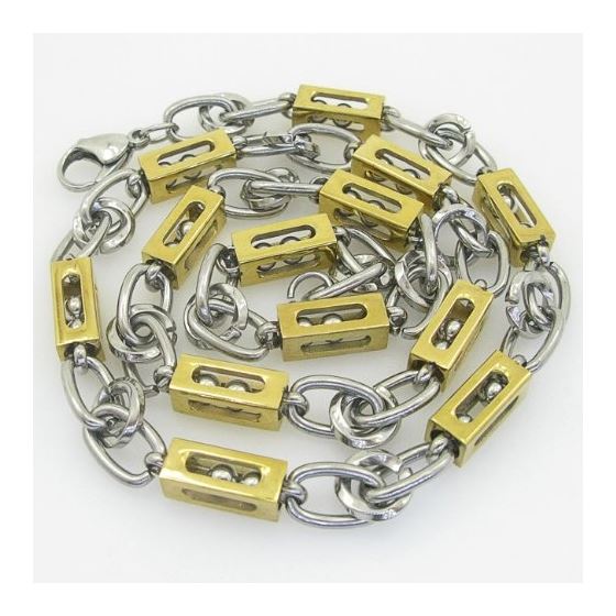 Mens 316L Stainless steel franco box ball wheat curb popcorn rope fancy chain moving ball link chain