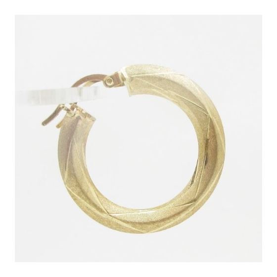 10k Yellow Gold earrings Round hoop AGBE48 3