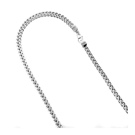 10k White Gold Hollow Franco Chain 7mm Wide Necklace with Lobster Clasp 26 inches long 1