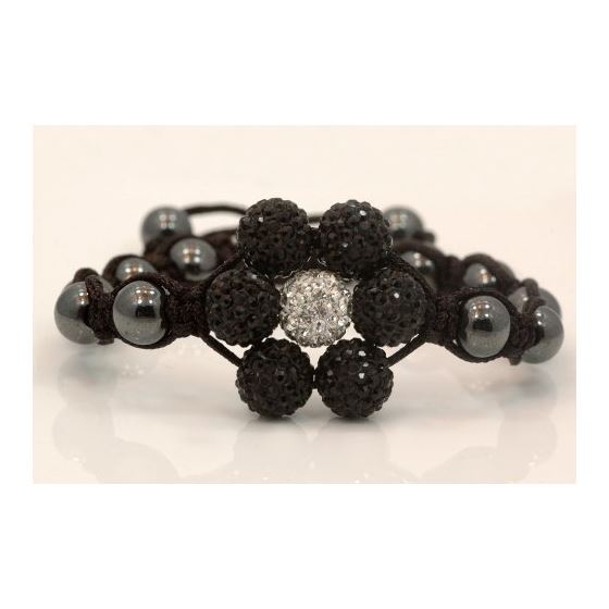 Ladies Fancy Link Bracelet Fuchsia and Clear Swarovski Crystal Beads 10mm 121201105 1