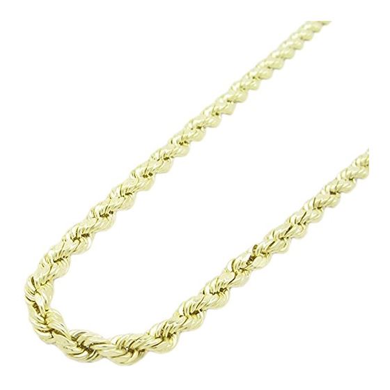 "Mens 10k Yellow Gold rope chain ELNC12 22"" long and 3mm wide 1"