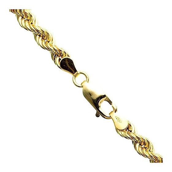 10K YELLOW Gold HOLLOW ROPE Chain - 28 Inches Long 5MM Wide 1