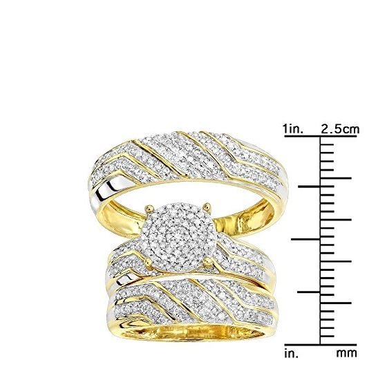 10K Gold Round Diamond Engagement Ring Wedding B-3