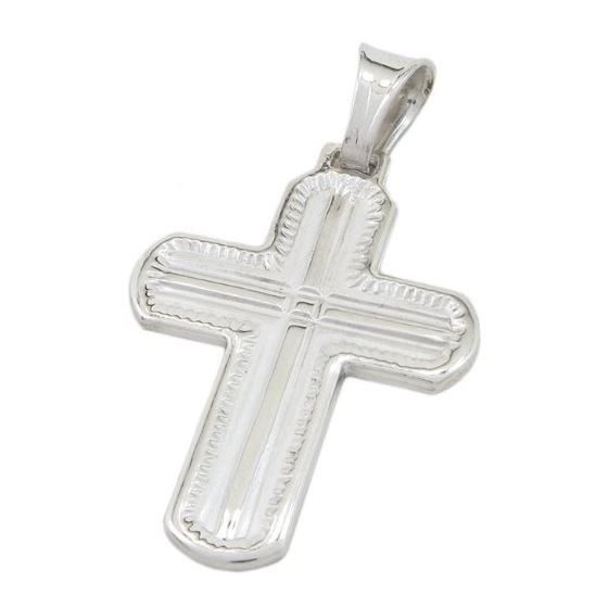 Fancy cross silver pendant SB42 40mm tall and 24mm wide 1