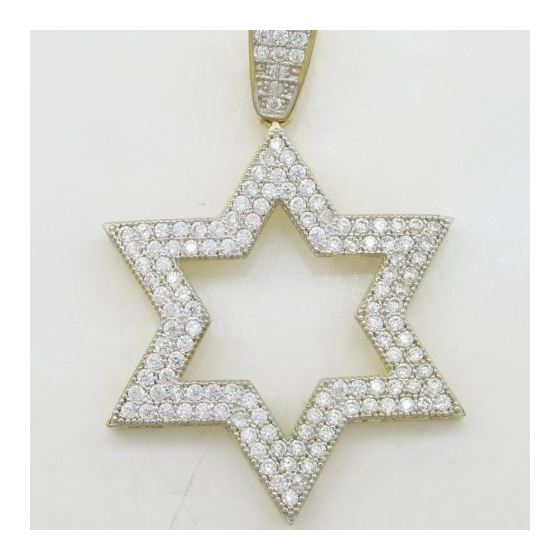 Mens 10k Yellow gold Outer star of david gold cz pendant GCHA34 3