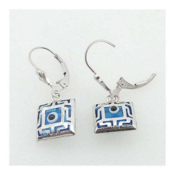 925 Sterling Silver evil eye dangle earrings 3