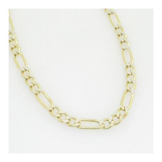 10K Yellow Gold diamond cut figaro chain GC101 3