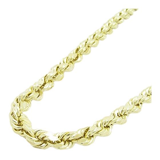"Mens 10k Yellow Gold rope chain ELNC21 26"" long and 5mm wide 1"