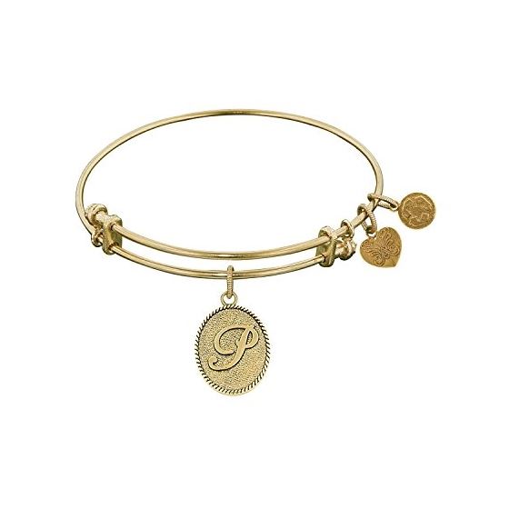 Angelica Ladies Initials Collection Bangle Charm 7.25 Inches (Adjustable) GEL1170