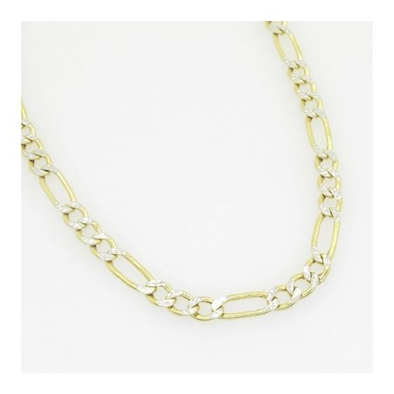 10K Yellow Gold diamond cut figaro chain GC108 3