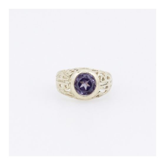 10k Yellow Gold Syntetic purple gemstone ring ajjr62 Size: 2.25 3