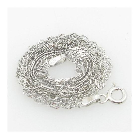 Ladies .925 Italian Sterling Silver Twisted Singapore Link Chain Length - 20 inches Width - 2mm 1