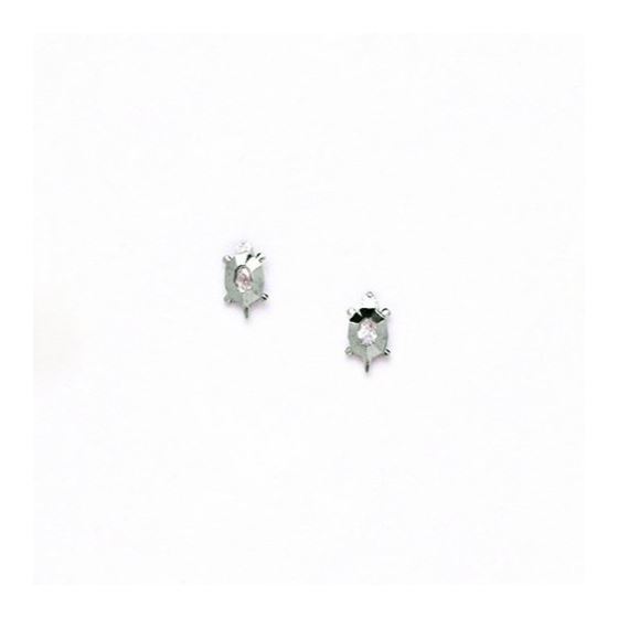 14K White Gold elephant bear horse animal earrings screw back Size: Actual Image